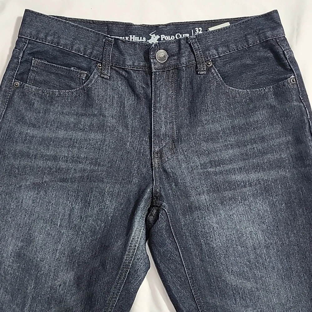 Beverly Hills Polo Club Mens Jeans  Size 32X30 Blue Dark Wash Straight Leg Denim